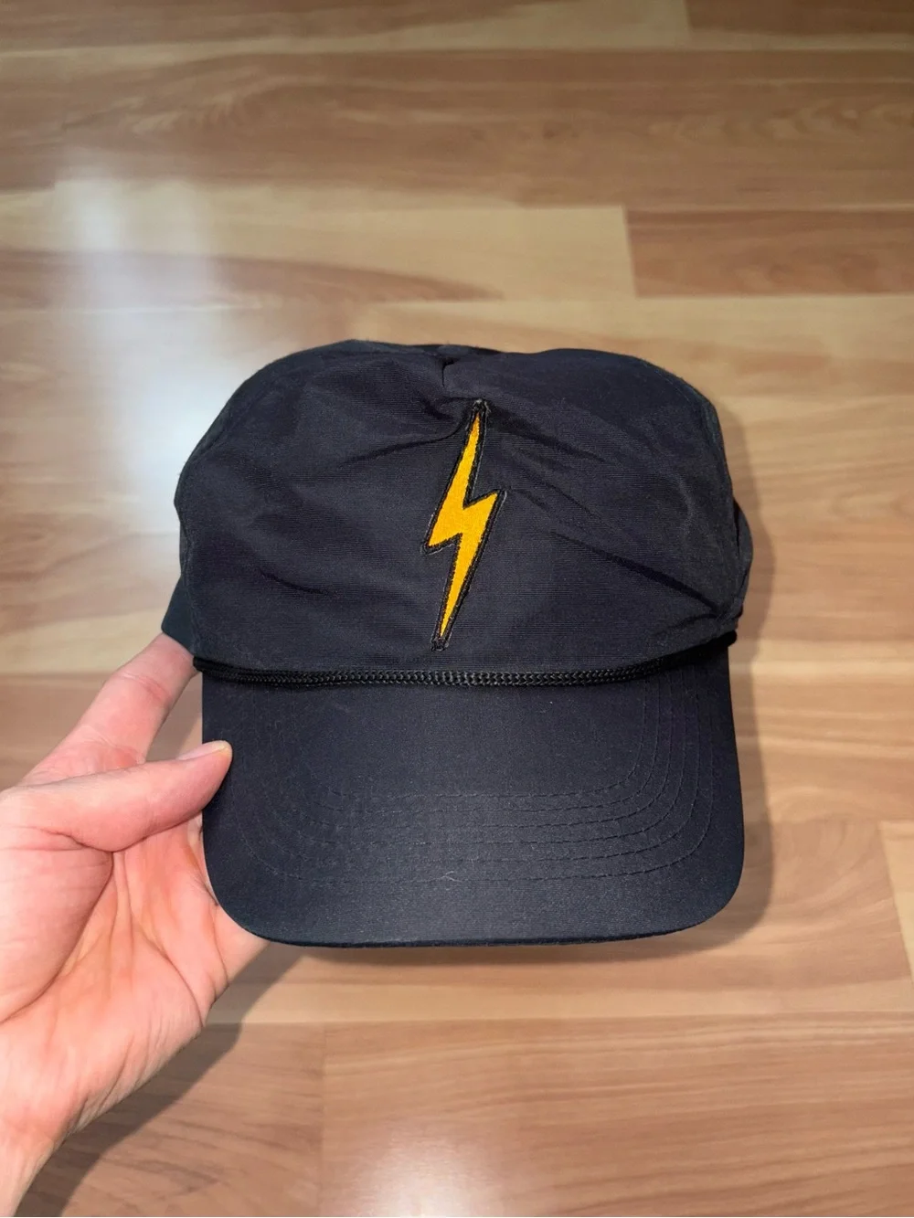 Aviator Nation Black Bolt Vintage Nylon Trucker Hat Streetwear Varsity Gorpcore